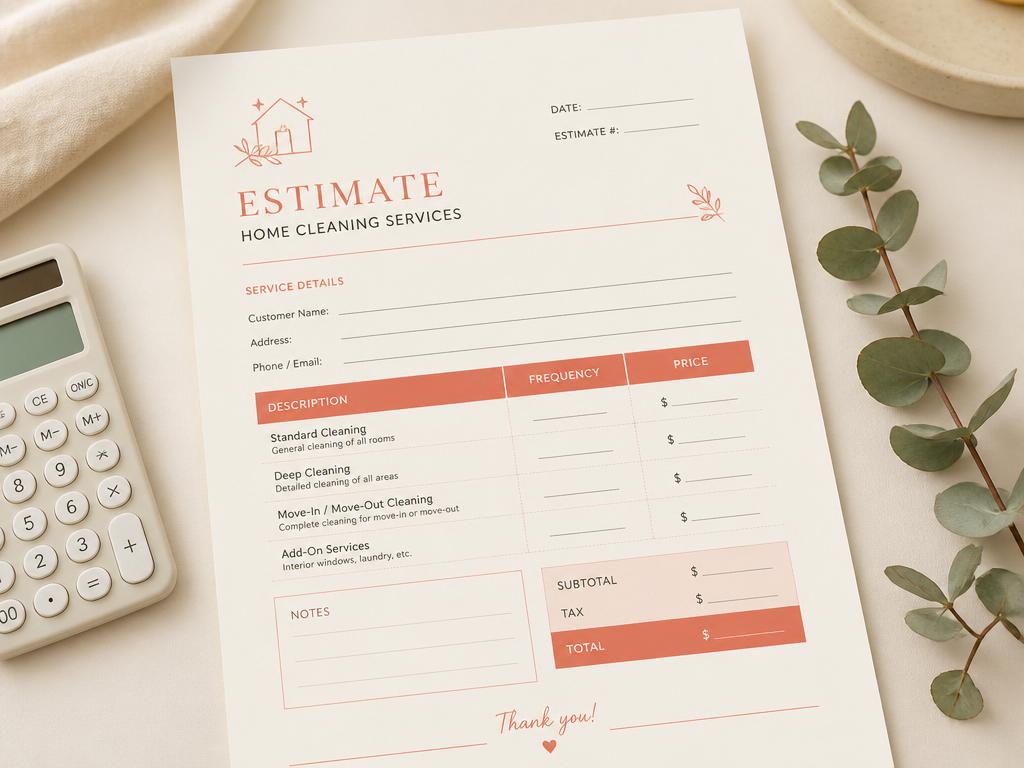 Personalized cleaning estimate
