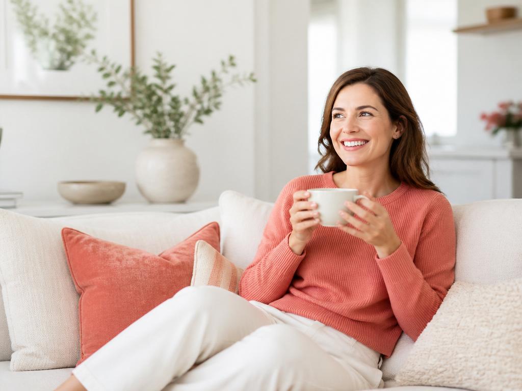 Happy homeowner relaxing